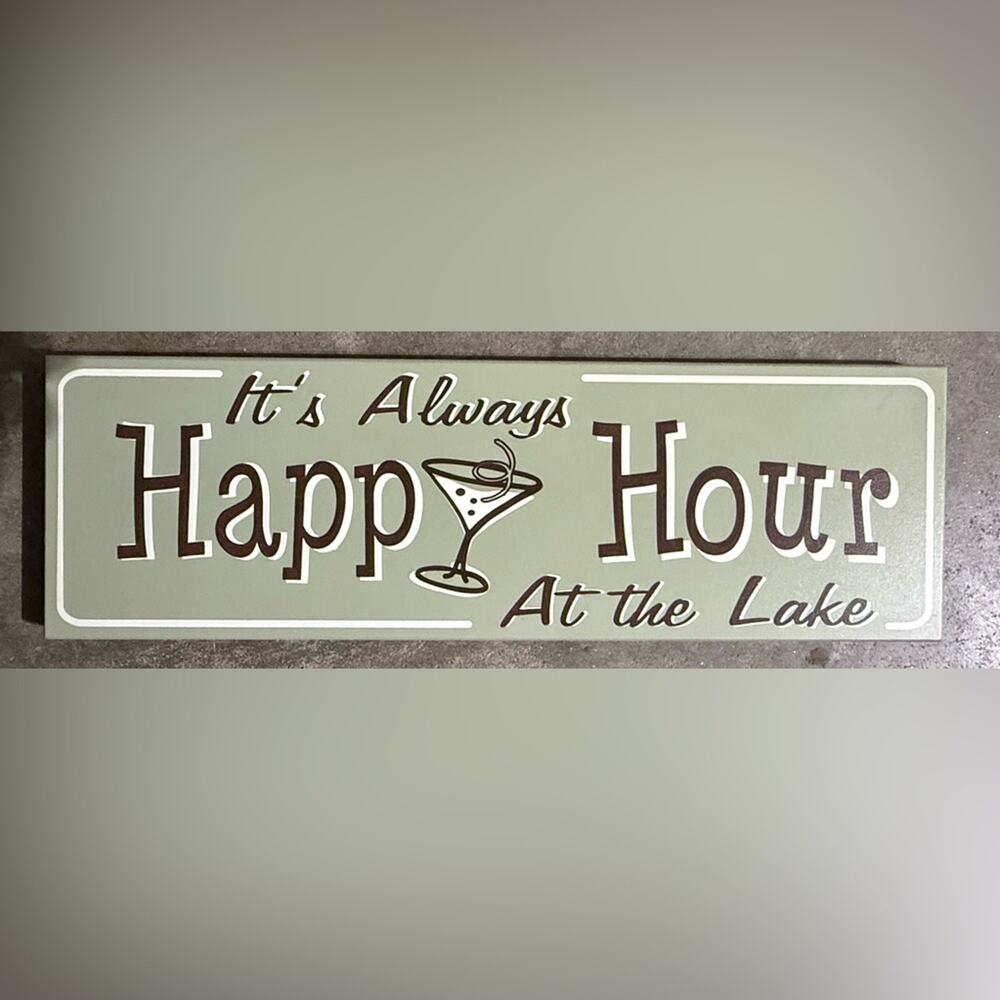 Happy Hour Wall Sign - Green and Black